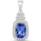 14K White Gold 2.12 CTW Genuine Tanzanite and White Diamond Pendant