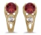 Certified 14k Yellow Gold Round Garnet And Diamond Earrings