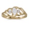 Certified 14k Yellow Gold Oval White Topaz And Diamond Ring