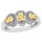 1.00 Ctw Citrine And Diamond I2/I3 14K White Gold three Stone Ring