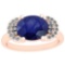 2.85 Ctw VS/SI1 Blue Sapphire And Diamond 14K Rose Gold Vintage Style Ring