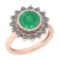 2.87 Ctw VS/SI1 Emerald And Diamond 14K Rose Gold Vintage Style Ring