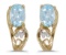 Certified 14k Yellow Gold Oval Aquamarine And Diamond Earrings