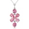 3.15 Carat 14K Solid White Gold Vivian Pink Topaz Necklace