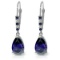 3.18 Carat 14K Solid White Gold Power Of Words Sapphire Diamond Earrings