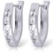 1.2 CTW 14K Solid White Gold Oval Huggie Earrings White Topaz