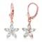 2.8 Carat 14K Solid Rose Gold Aquamarine Starbright Earrings