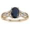 Certified 14k Yellow Gold Oval Sapphire And Diamond Ring