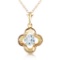 0.55 Carat 14K Solid Gold Love Me Tender Aquamarine Necklace