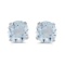 Certified 5 mm Natural Round Natural Aquamarine Stud Earrings Set in 14k White Gold