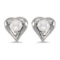 Certified 14k White Gold Pearl Heart Earrings