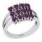 1.03 Ctw I1/I2Amethyst And Diamond 10K White Gold Anniversary Ring