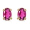 Certified 14k Yellow Gold Oval Pink Topaz Earrings 0.86 CTW