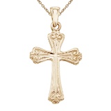 Certified 14K Yellow Gold Cross Pendant