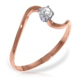 14K Solid Rose Gold Ring with0.15 Carat Natural Diamond