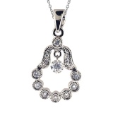 Certified 14K White Gold Dashing Diamonds Pendant