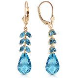 11.2 Carat 14K Solid Gold Rio Blue Topaz Earrings