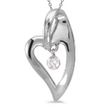 Certified 14K White Gold Dashing Diamonds Pendant