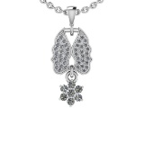 0.81 Ctw I1/I2 Diamond 14K White Gold Pendant