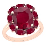 9.25 Ctw Ruby 14K Rose Gold Vintage Style Ring