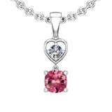 Certified 2.77 Ctw VS/SI1 Pink Tourmaline And Diamond 14K White Gold Pendant