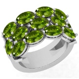 6.50 Ctw Peridot 10K White Gold Ring