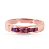 14K Solid Rose Gold Rings with Natural Purple Amethysts