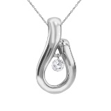 Certified 14K White Gold Dashing Diamonds Pendant 0.08 CTW