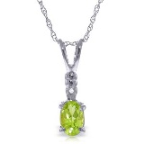 0.46 CTW 14K Solid White Gold Once In A Lifetime Peridot Diamond Necklace