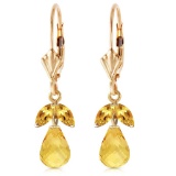 3.4 CTW 14K Solid Gold Alabama Citrine Earrings