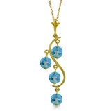 2.25 Carat 14K Solid Gold Echoes Blue Topaz Necklace