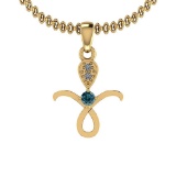 0.09 Ctw I2/I3 Treated Fancy Blue And White Diamond 14K Yellow Gold Pendant