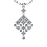 0.49 Ctw SI2/I1 Diamond 14K White Gold Pendant