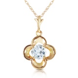 0.55 Carat 14K Solid Gold Love Me Tender Aquamarine Necklace