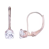 Certified 14k Cubic Zirconia Leverback Earrings