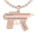 0.35 Ctw I2/I3 Diamond 10k Rose Gold Gun Pendant