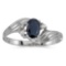 Certified 10k White Gold Oval Sapphire And Diamond Ring