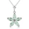 1.4 Carat 14K Solid White Gold Shall Be Again Green Amethyst Necklace