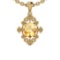 2.55 Ctw I2/I3 Citrine And Diamond 10K Yellow Gold Filigree Pendant