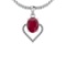 1.40 Ctw I2/I3 Ruby And Diamond 14K White Gold Necklace