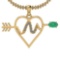 0.57 Ctw VS/SI1 Emerald And Diamond Platinum 14K Yellow Gold Plated Pendant