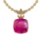 5.80 Ctw VS/SI1 Ruby And Diamond 14K Yellow Gold Pendant