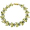 16.5 Carat 14K Solid Gold Butterfly Bracelet Peridot Blue Topaz