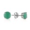 0.95 CTW 14K Solid White Gold Fortress Of Love Emerald Earrings
