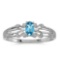 Certified 14k White Gold Oval Blue Topaz Ring