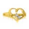 Certified 14K Yellow Gold I Love You Two-Stone Diamond Ring 0.12 CTW