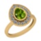 1.77 Ctw Peridot And Diamond I2/I3 10k Yellow Gold Vintage Style Ring