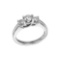 Certified 14k White Gold 1.00 Ct Three Stone Trellis Diamond Ring