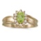 Certified 14k Yellow Gold Oval Peridot And Diamond Ring