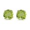 Certified 5 mm Natural Round Peridot Stud Earrings Set in 14k Yellow Gold 0.82 CTW